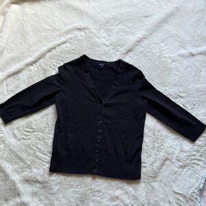 Reitmans Black Button-Up Cardigan – Size Small | Minimalist Layering |